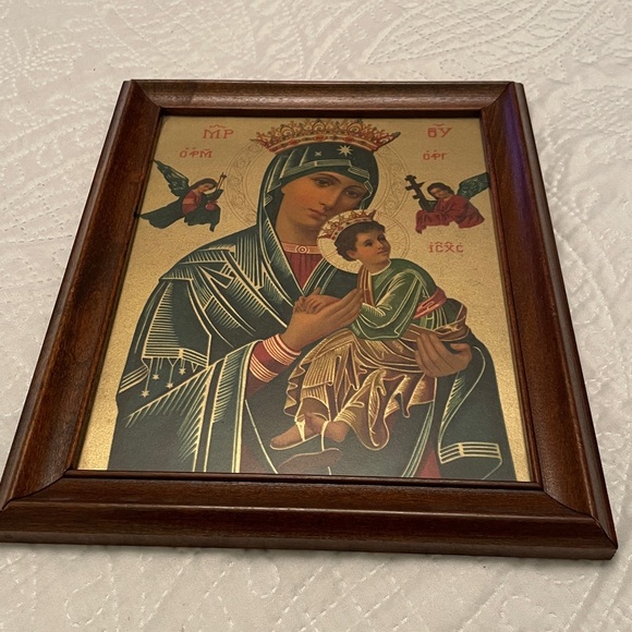 Framed Picture of OUR LADY OF PERPETUAL HELP Blessed Virgin Mary Wall Hanging - Picture 8 of 8